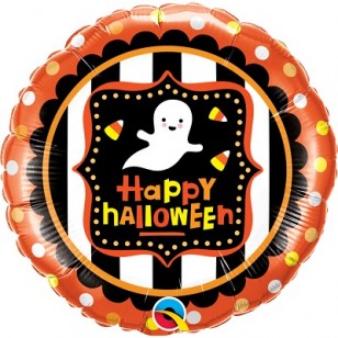 Candy Corn Ghost Happy Halloween Balloon
